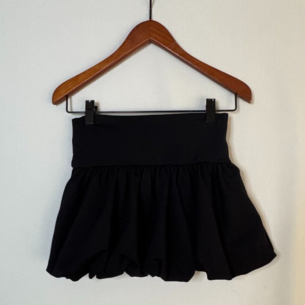 Good Luck‎ Gem Black Stretch Pull On Y2k K-Pop Bubble Mini skirt Size Medium